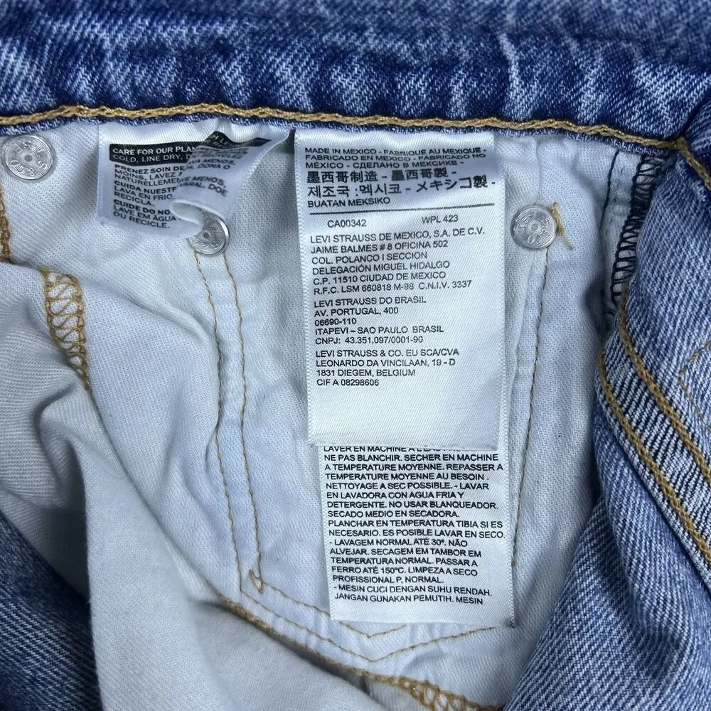 Levis 512 Mens Jeans Slim Fit Tapered Leg Light Wash Distressed Denim Size 28x30